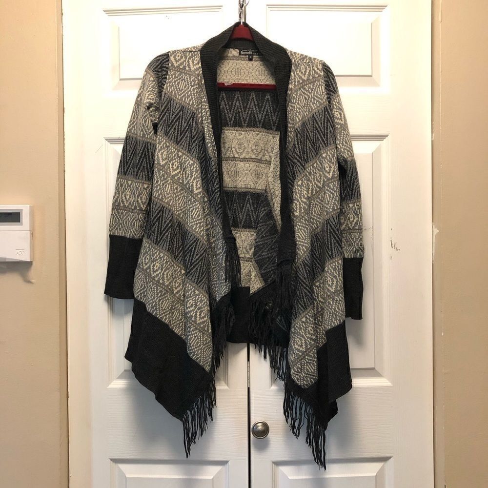 Beretti Wool Fringe Cardigan 